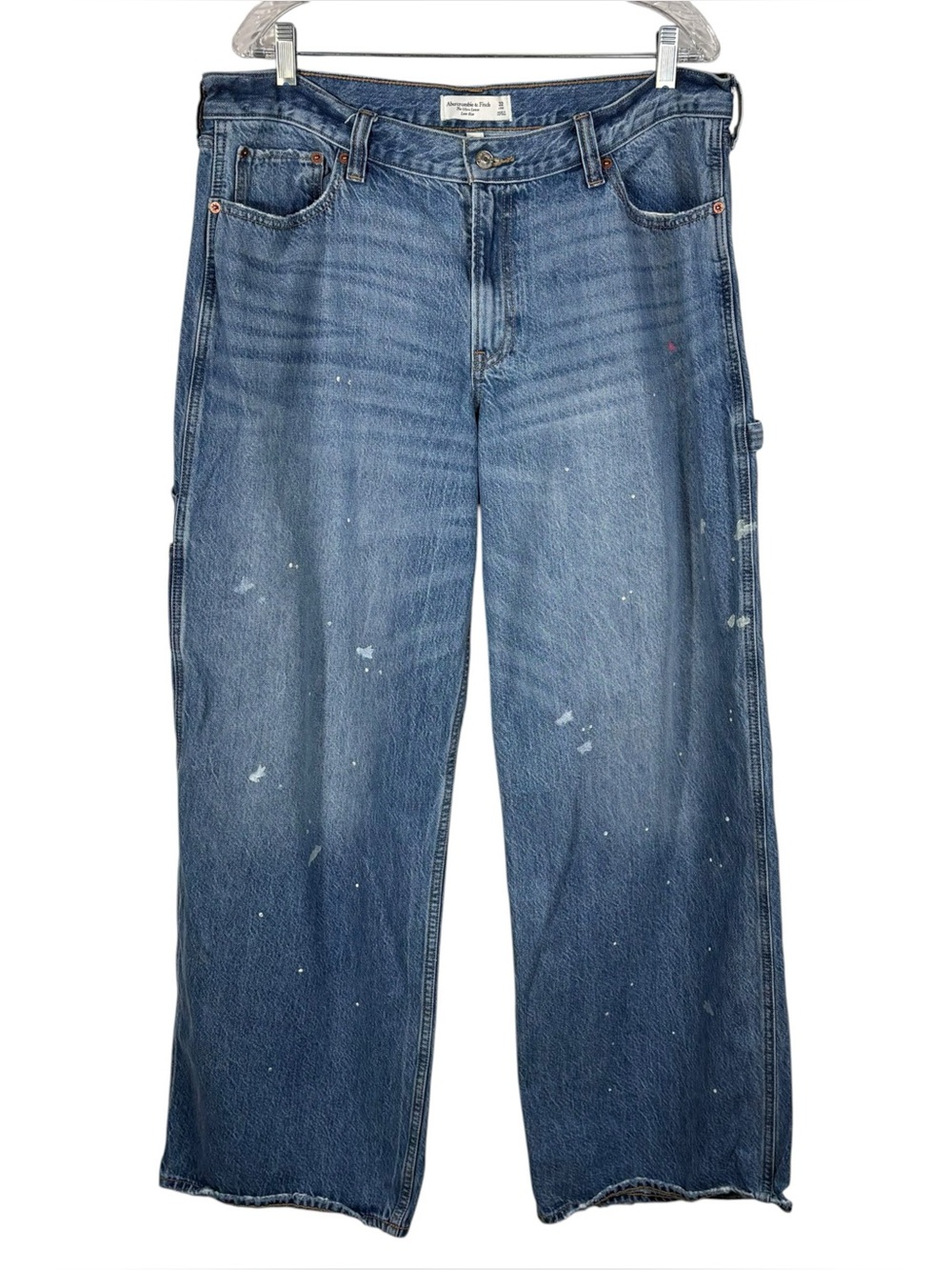 Abercrombie & Fitch Ultra Loose Low Rise Distressed Carpenter Jeans 32 Long 32L